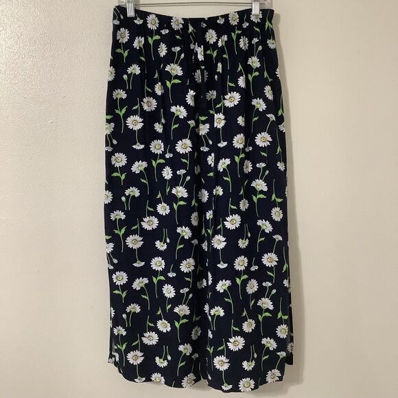 Vintage 90s Daisy Print Dark Cottagecore Retro Fairy Grunge Maxi Skirt L Fall - Picture 1 of 8